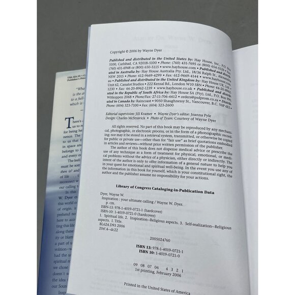 Dr. Wayne W. Dyer Inspiration your ultimate calling hardcover book English READ - Picture 5 of 6